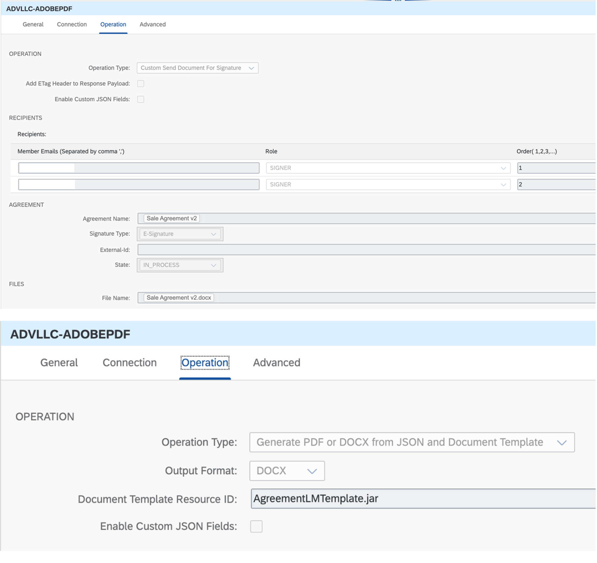 SAP Microsoft Adobe IntegrationV1