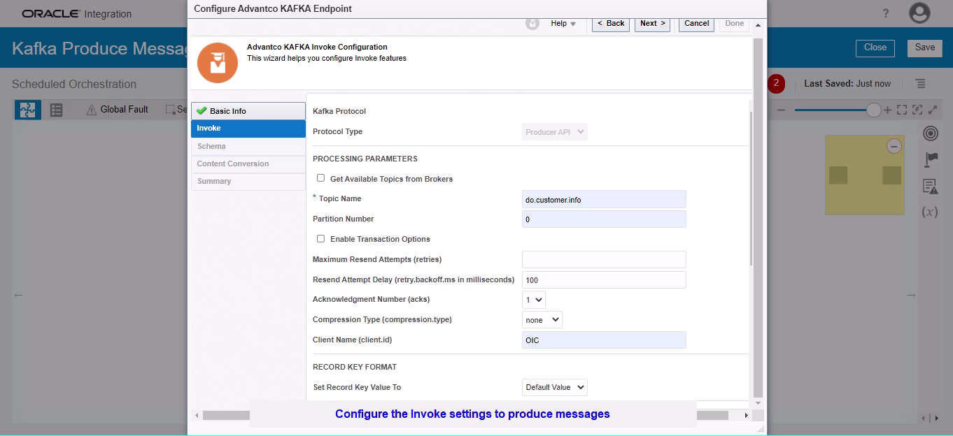 Oracle Kafka Adapter screenshot